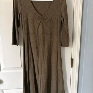 Horny Toad 3/4 Sleeve Brown Dress